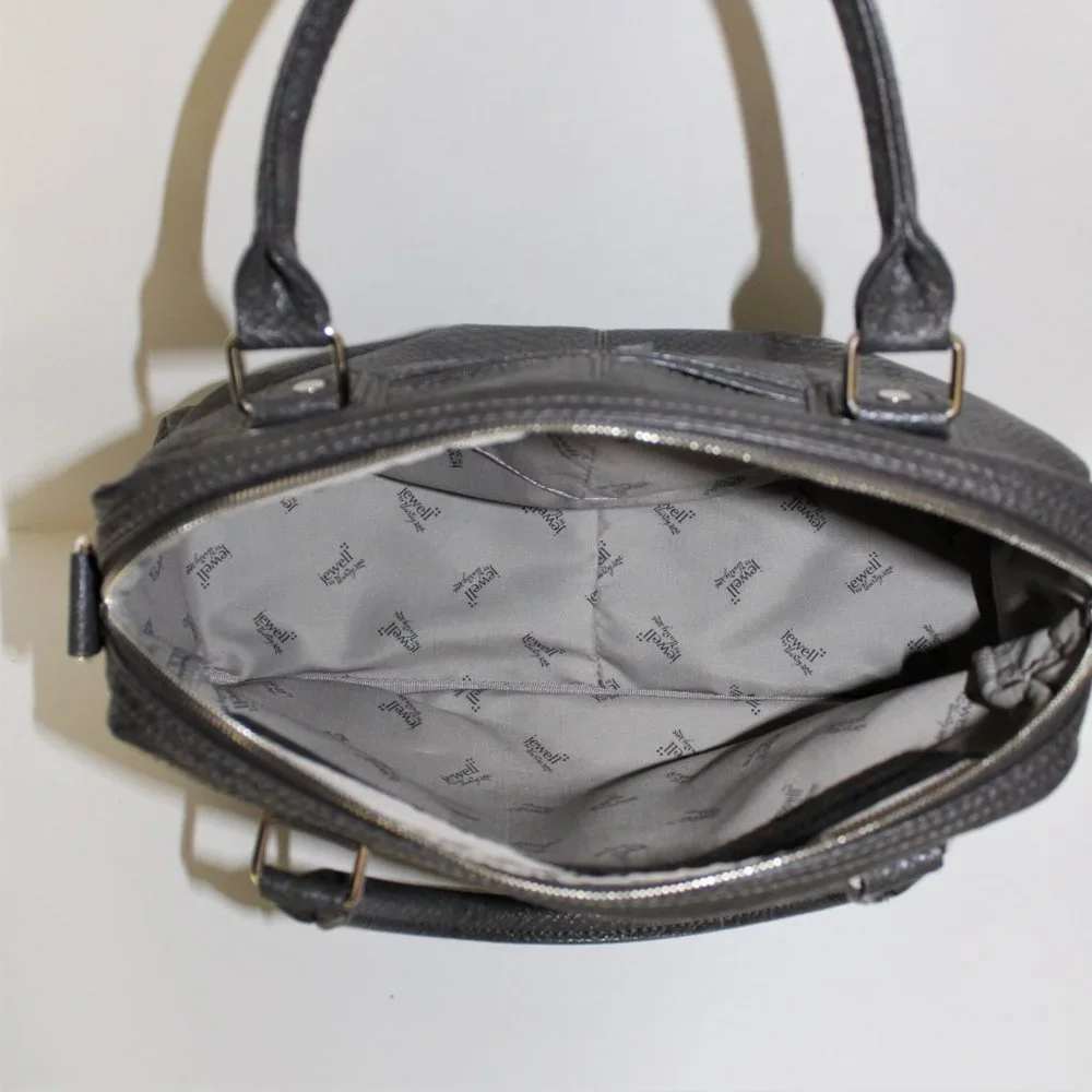 Jewel by Thirty-One NWOT Gray Reptile Embossed PU Satchel - Picture 5 of 10